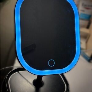 LED Lighted Makeup Mirror - Blue Accent